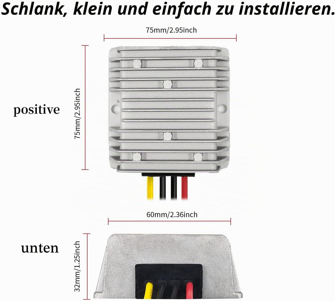 Cocar LKW Netzteil Spannungswandler 24v auf 12v 15A 180W Transformator Trafo Adapter Wandler Konvert