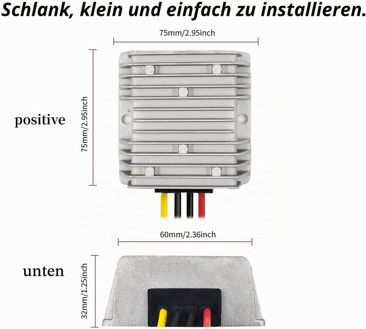 Cocar LKW Netzteil Spannungswandler 24v auf 12v 15A 180W Transformator Trafo Adapter Wandler Konvert