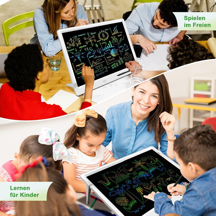 LCD schreibtafel kinder 22 zoll bunte lcd schreibtafel 2 Stiften und Verstellbarem Ständer, Ist Ein