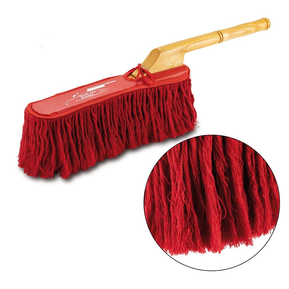 EUROtops Profi Car Duster Handbesen, Auto-Reinigung ohne Wasser Rot Extra Lang, Rot Extra Lang