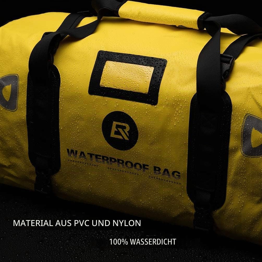 ROCKBROS Motorradtasche Gepäckrolle Hecktasche 100% Wasserdicht Motorrad Satteltasche mit Schultergu