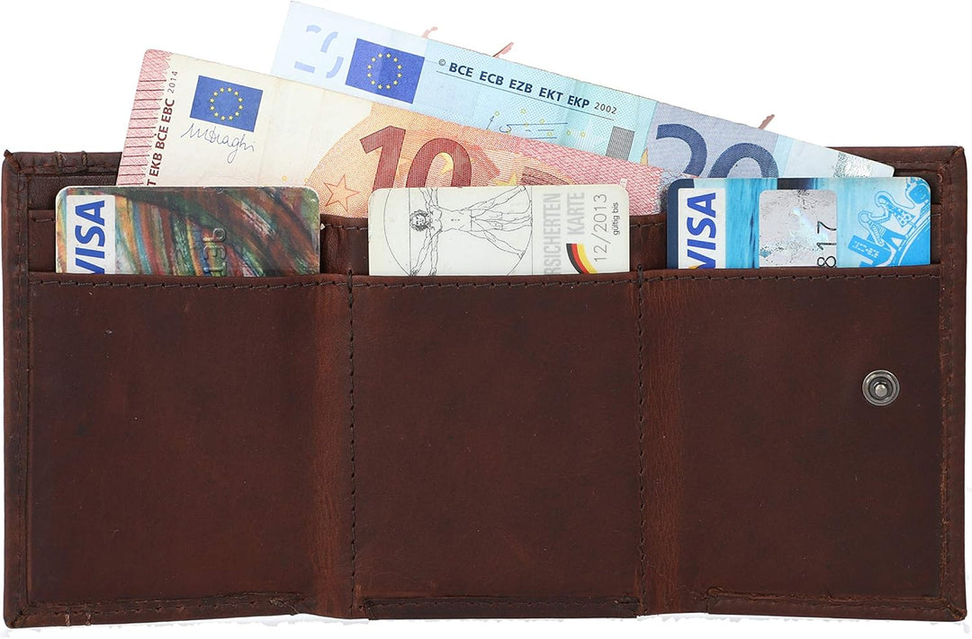 Gusti Geldbörse Leder - Ronald Damen und Herren Geldbörse Portemonnaie klein Geldbeutel Festival Par
