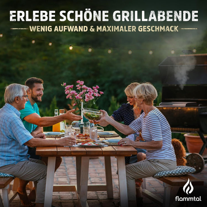 flammtal Grillspachtel Set aus Edelstahl - Hochwertiger Plancha Spachtel inkl. 20x Burgerpapier für