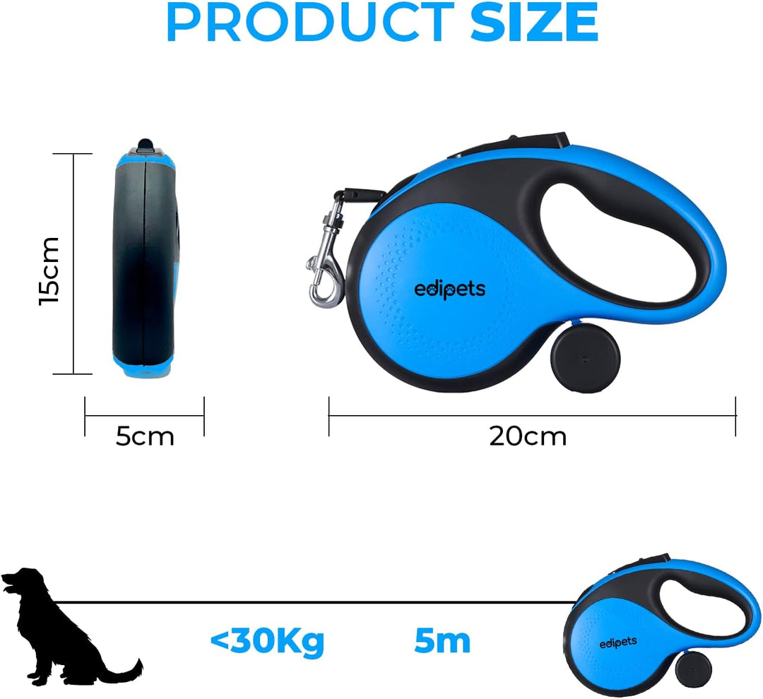 Edipets, Hundeleine, Ausziehbar und Einziehbar, 5 m, 8 m, Flexibel, für Training und Spaziergänge, f
