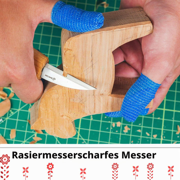 BeaverCraft Schnitz-Kit für Erwachsene und Jugendliche - Holzschnitzset DIY02 Dala Horse - Holzschni