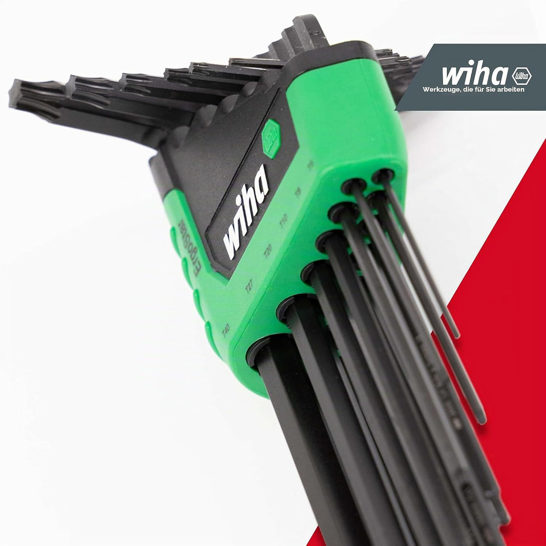 Wiha Stiftschlüssel Set 13-tlg. im ErgoStar Halter TORX I MagicSpring I T5-T45 I schwarzoxidiert I W