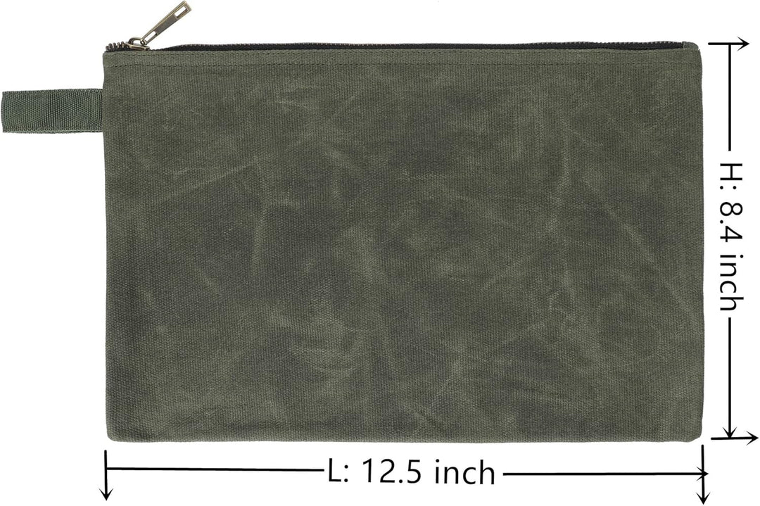 1 Set wasserdichter Werkzeugbeutel aus strapazierfähigem gewachstem Segeltuch, Werkzeugtasche 12.5X8