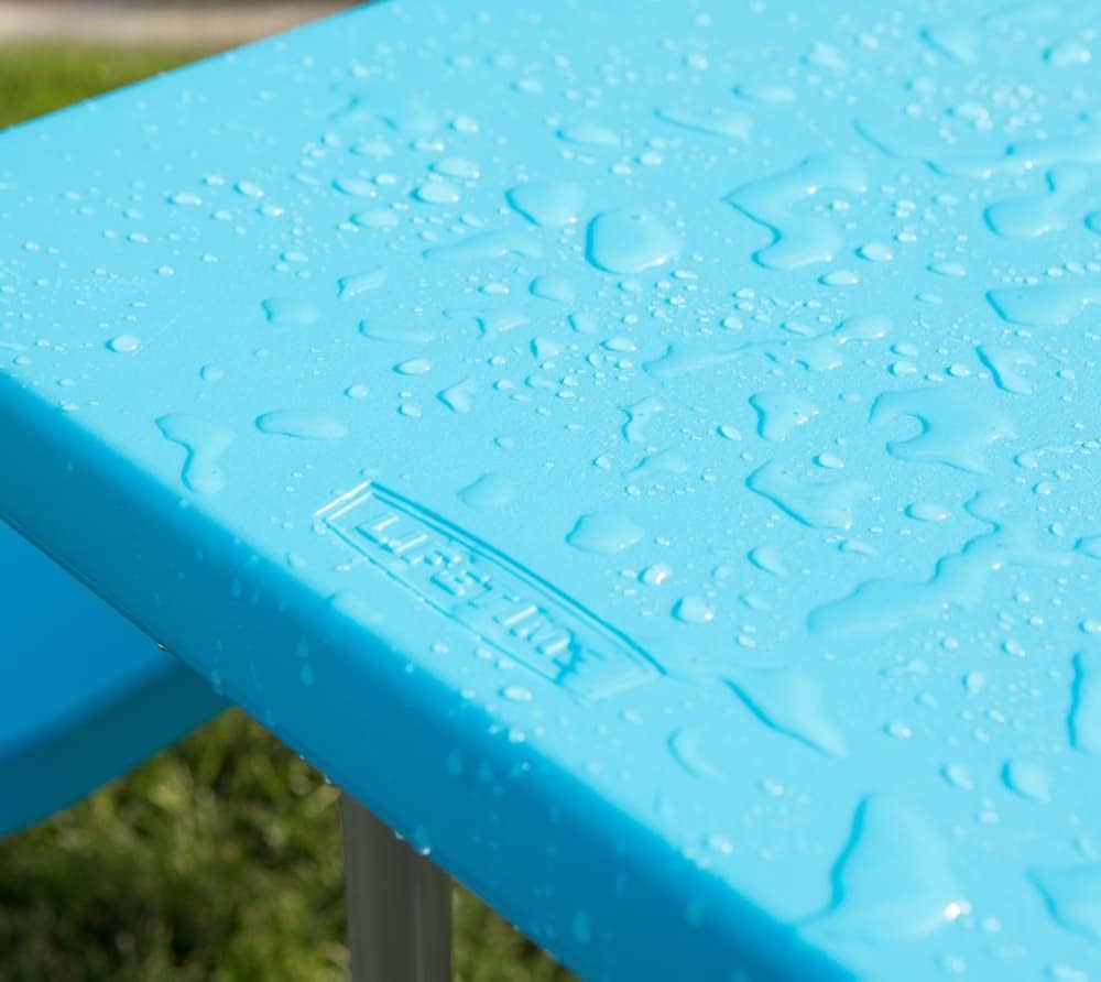 LIFETIME Campingtisch & Picknicktisch für Kinder | 83x90x53 cm Blau | Kunststoff Tisch inklusive Ban