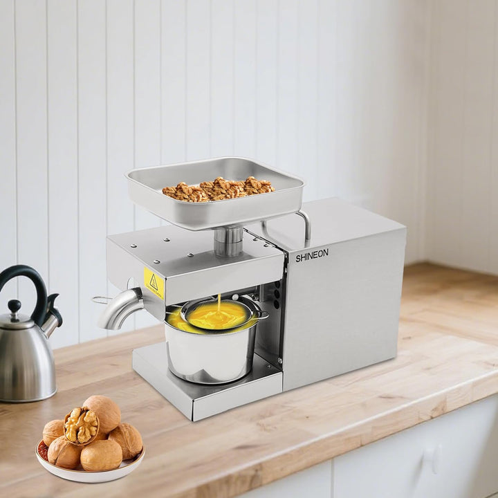 600W Edelstahl Automatische Heiss- und Kaltölpresse, Automatische Ölpresse 200℃ Erdnuss-Ölpresse mit