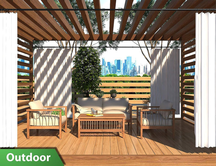 Gardinenstange ohne Bohren 360-410cm, Grau, Ø 32 mm, Teleskopstange Balkon - Vorhangstange Klemmstan
