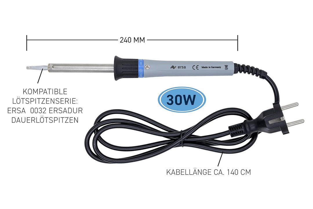 ERSA Lötkolben 30 S 30W 230V 0330KD bewährter Universallötkolben für gänige Löt &amp; Entlöt-Aufgaben Si