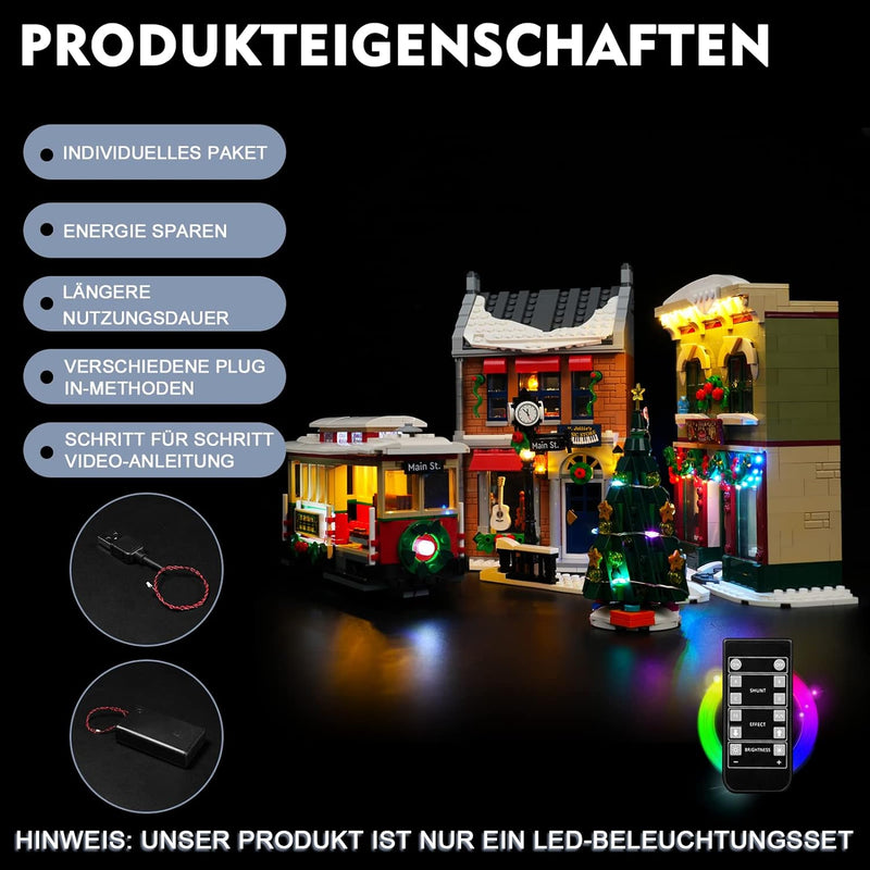 Led Licht Set für Lego Holiday Main Steet, Fernbedienung Dekorationsbeleuchtungsset für Lego 10308 F