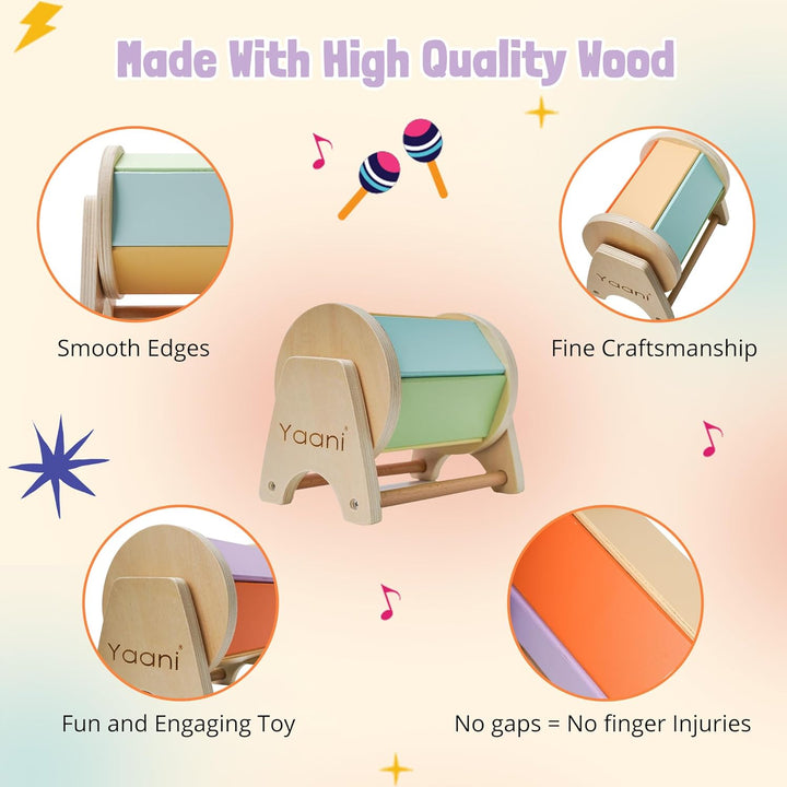 YAANI Montessori Spinning Drum Montessori Spielzeug für Säugling 6-12 Monate 1 Jahr alte Babys Klein