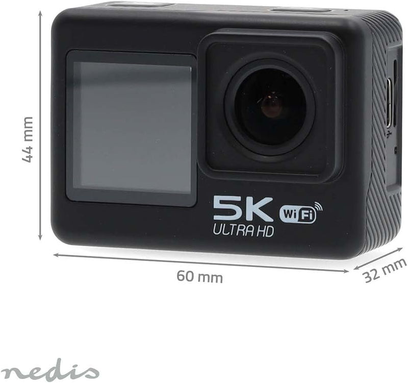 Nedis Action Cam - 5K@30fps - 16 MPixel - Wasserdicht bis: 30.00 m - 80 min - Wi-Fi - App erhältlich