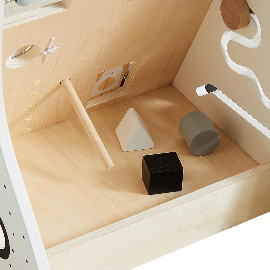 Asweets Baby Lauflernwagen aus Holz, Baby Walker und Activity Center, Multifunktion Montessori Spiel