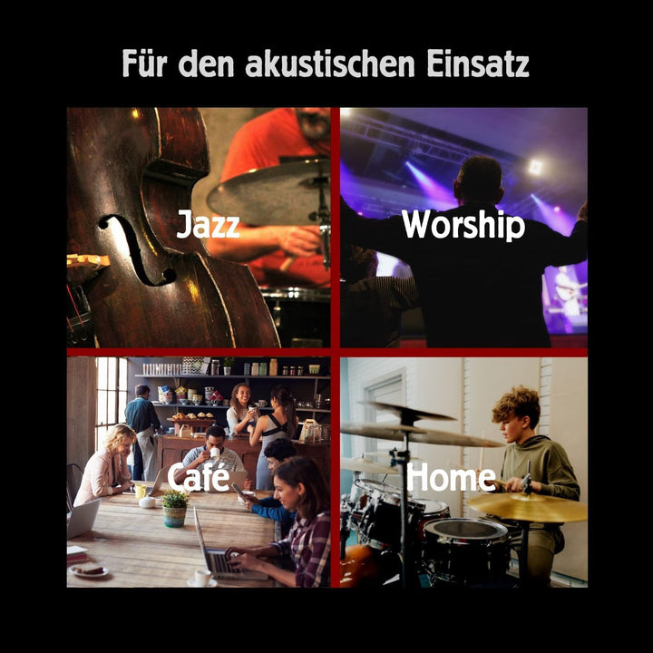 Adoro Silent Sticks & Bassdrum Beater Set - leise Drumssticks & Bass Drum Beater für Akustik Schlagz