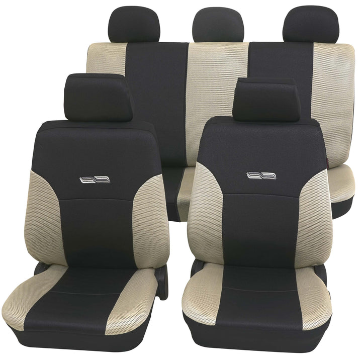 Petex Sitzbezugset Universal Eco Class Wave beige 11-teilig Grösse SAB 1 Vario
