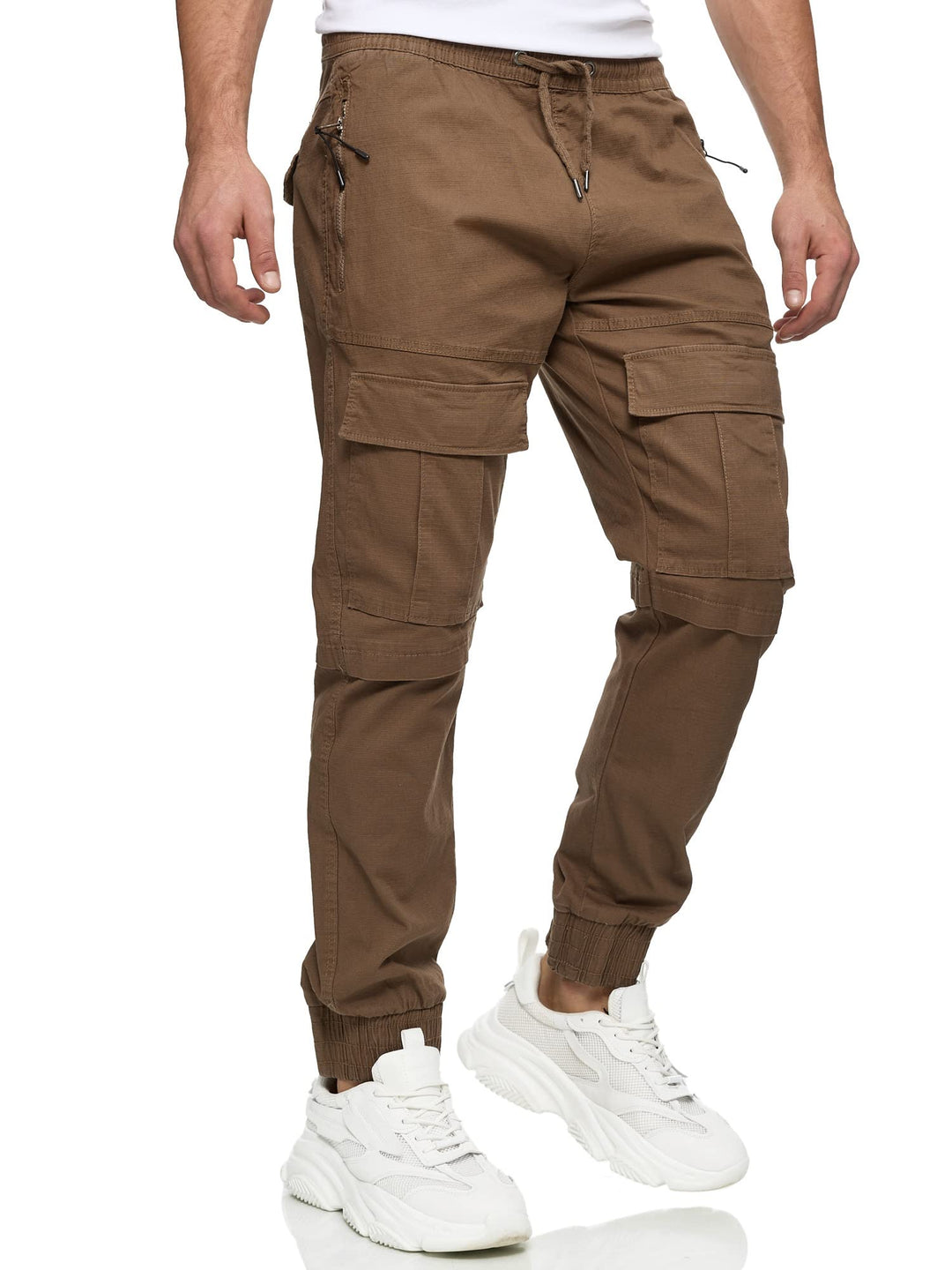 Indicode Herren Dennis Cargohose aus 98% Baumwolle mit 6 Taschen | Cargo Hose für Männer XL Cub, XL
