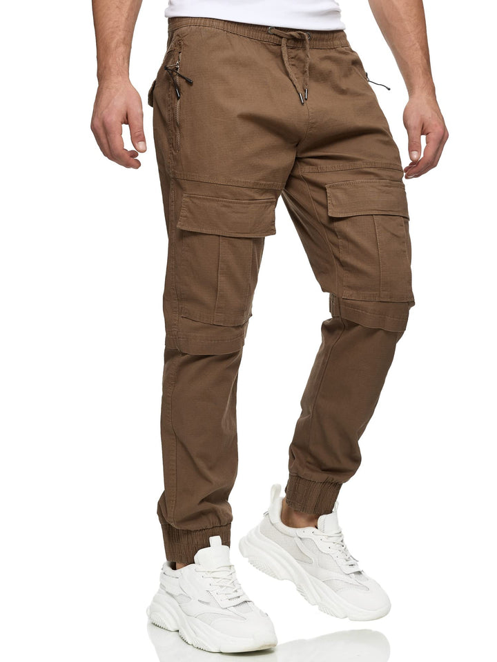 Indicode Herren Dennis Cargohose aus 98% Baumwolle mit 6 Taschen | Cargo Hose für Männer S Cub, S Cu