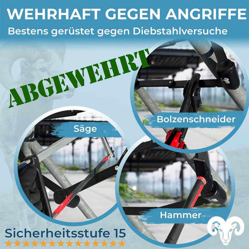 Widder Sehr sicheres Fahrradschloss Faltschloss 120cm mit 4 Schlüsseln | Faltschloss Fahrrad mit Hal