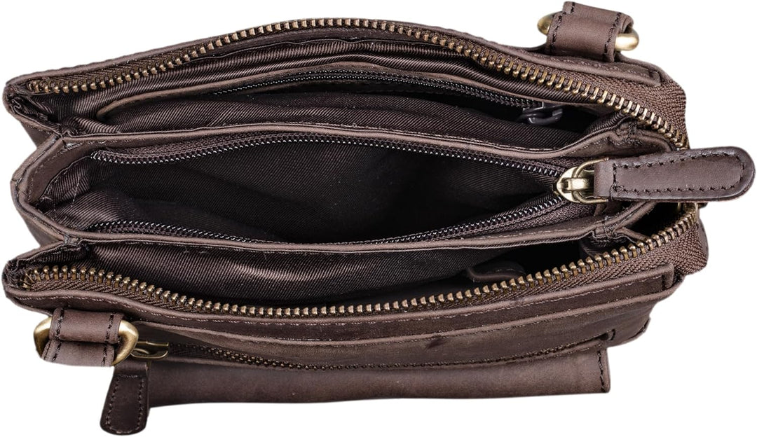 STILORD 'Leon' Schultertasche klein Leder Herren Damen Umhängetasche Vintage Handtasche Ledertasche