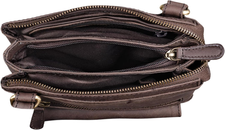 STILORD 'Leon' Schultertasche klein Leder Herren Damen Umhängetasche Vintage Handtasche Ledertasche