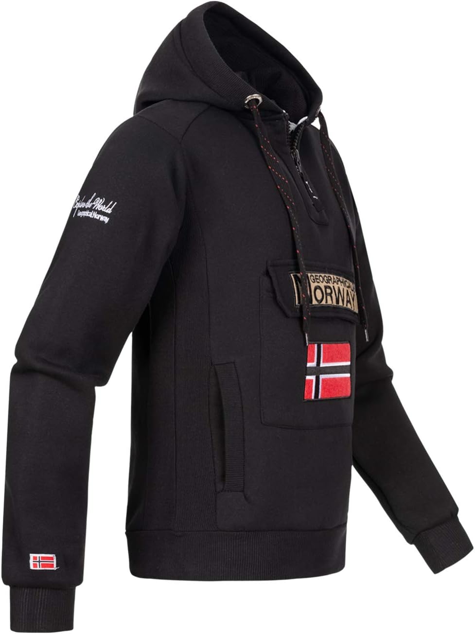 Geographical Norway GYMCLASS Men - Herren Kängurutasche Hoodie Sweatshirt mit Markenlogo und Langarm