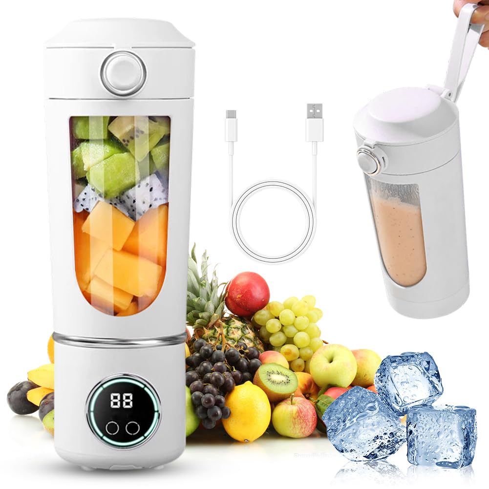 Tragbarer Mixer Smoothie Maker, Mixer to go 700 ml, Typ-C Wiederaufladbar, Becher mit Auslaufsichere