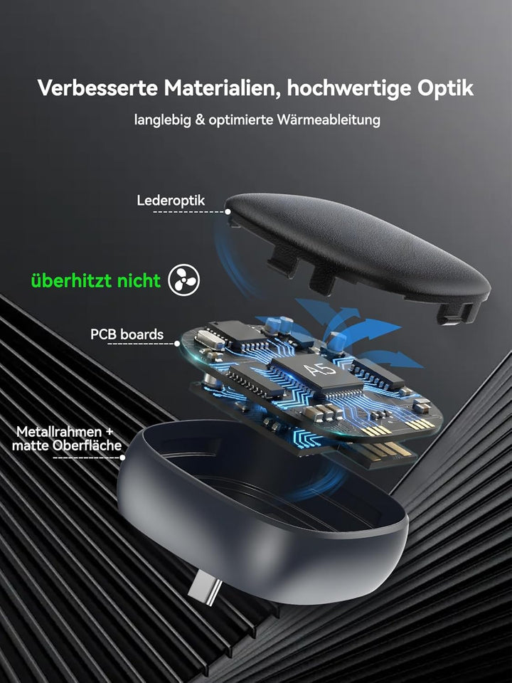 Spedal CarPlay Wireless Android Auto Adapter – per Tastendruck zwischen Zwei Handys wechseln (iPhone