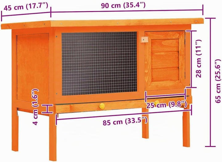vidaXL Holz Kaninchenstall 1 Ebene Hasenstall Kleintierstall Kaninchenkäfig Messingfarben, Messingfa