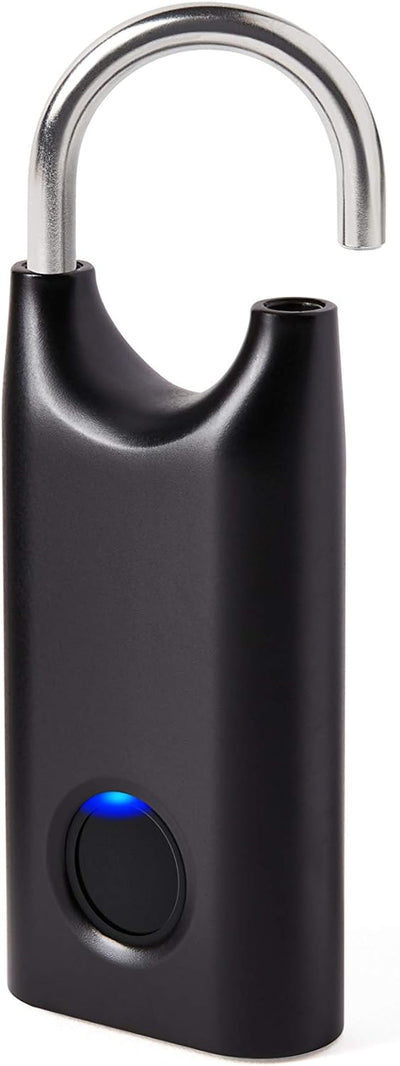 Lexon Nomaday Vorhängeschloss mit biometrischem Fingerabdruck (Schwarz), Schwarz