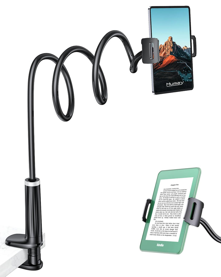 Schwanenhals Tablet & Kindle halterung Bett: 360° Sockel mit Flexibler Lang Arm Ständer eReader Hand