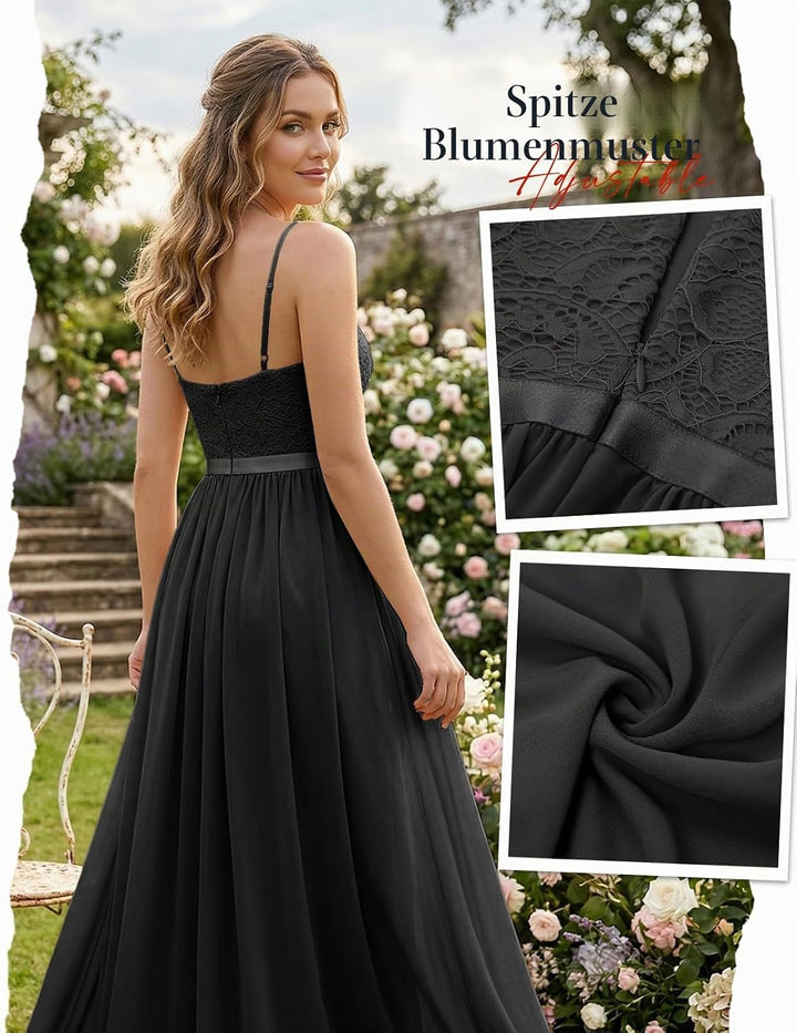 DRESSTELLS Abendkleider Elegant für Hochzeit Festlich Ballkleid Damen Lang Brautkleid Standesamt Bra