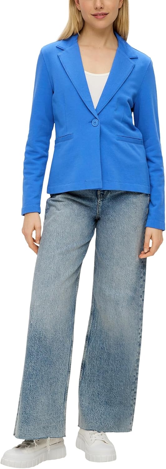 s.Oliver Damen Sweatshirt Jacke mit Reverskragen und Knopfverschluss, Lange Ärmel, Regular Fit 34 55