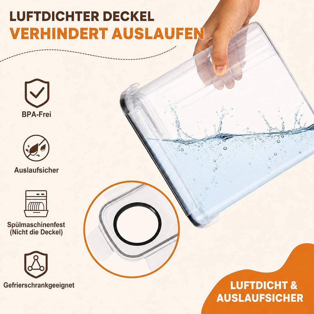 Vorratsdosen mit Deckel Luftdicht 4L - 4er Set Aufbewahrungsbox Küche BPA Frei, Stapelbare Vorratsbe