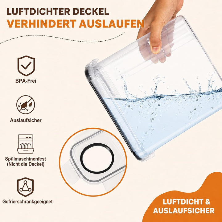 Vorratsdosen mit Deckel Luftdicht 4L - 4er Set Aufbewahrungsbox Küche BPA Frei, Stapelbare Vorratsbe