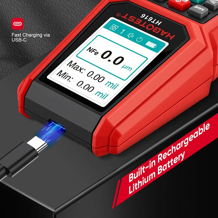 Lackschichtdickenmessgerät für Autos, Autolack Schichtdickenmessgerät Handheld mit LCD Display Hinte