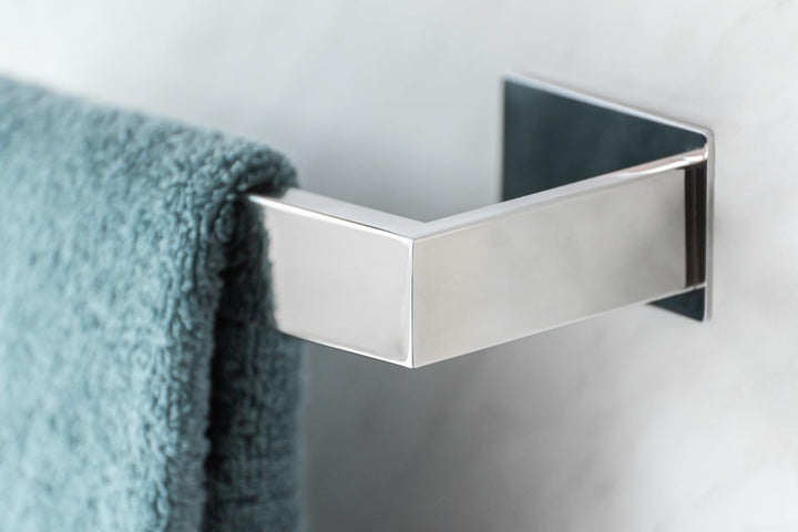 WENKO Turbo-Loc® Badetuchstange UNO Genova Shine 60 cm, Handtuchstange aus Edelstahl für Badetücher