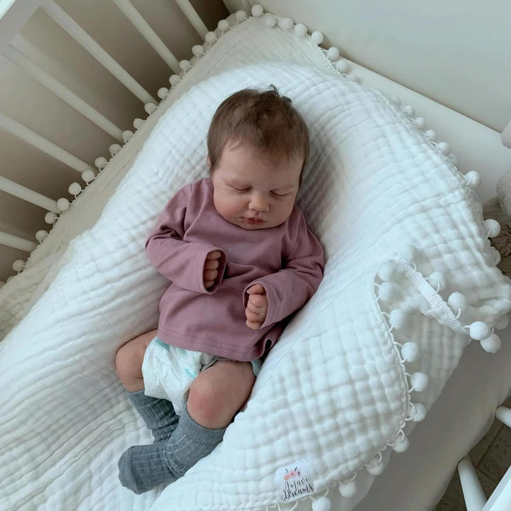 Zero pam Reborn Baby Vollsilikon Lebensecht Junge, 50CM Reborn Baby Junge Silikon Puppe Mit Haaren,
