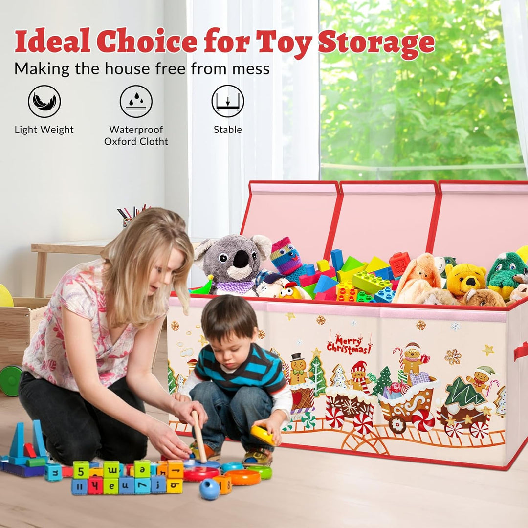 Extra Gross Aufbewahrungsbox mit Deckel Kinder, Zusammenklappbare Oxford-Spielzeugkiste mit Griff fü