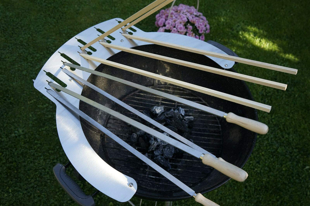 Grillaufsatz Kugelgrill Weber 47cm 57cm 5x Stockfisch Fisch Grill Spiesshalter Fischhalter Griller B