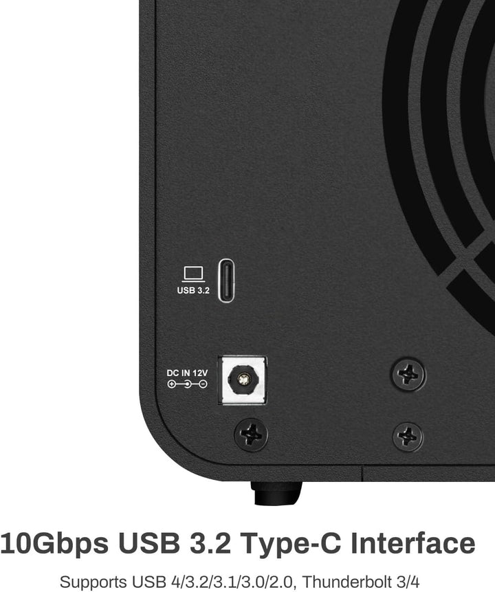 TERRAMASTER D4-320 Externes Festplattengehäuse - 4fach USB 3.2 Gen2 10Gbps Typ-C USB Speicher Hot Sw