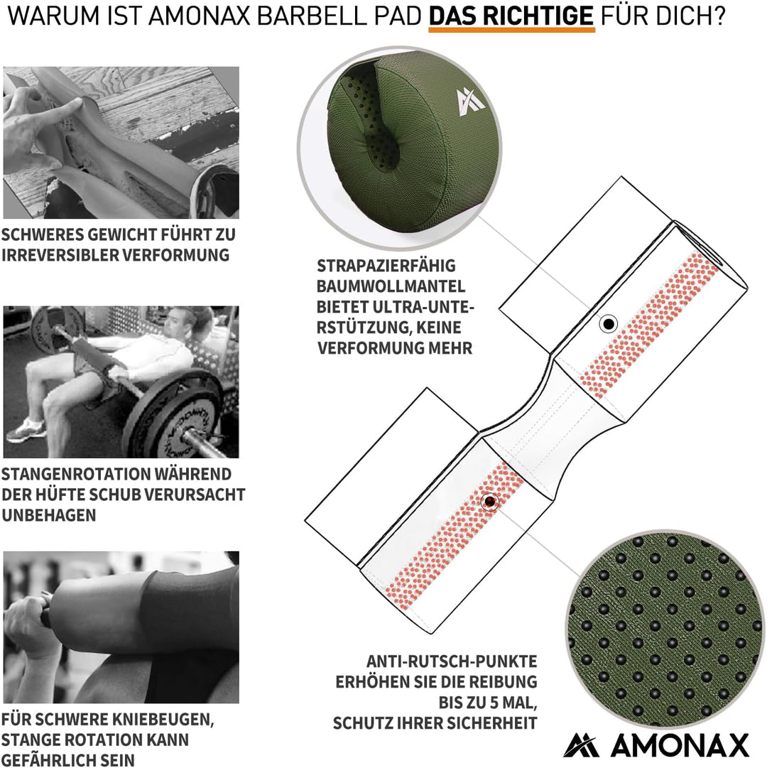 Amonax langhantel polster, extra dicke nackenpolster langhantel- Barbell Pad nackenschutz für hip th