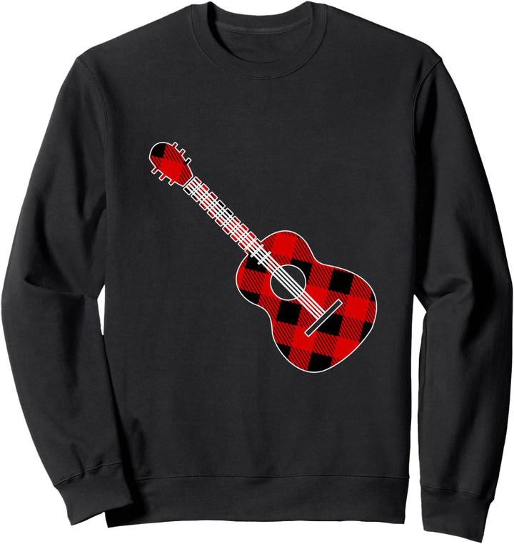 Gitarre Instrument Buffalo Plaid Gitarrist Weihnachten Sweatshirt