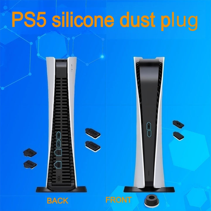 PS5 Staubschutz und Kühlung Kit, Premium Mesh Filtersystem mit Port Plugs, High Density Breathable D