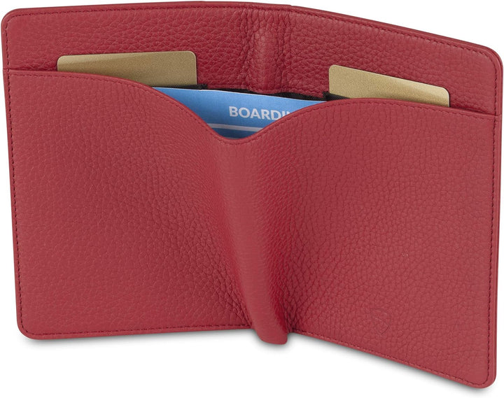 Vaultskin Kensington Reisepasshülle aus Leder mit RFID-Schutz (Matt Rot), Matt Rot