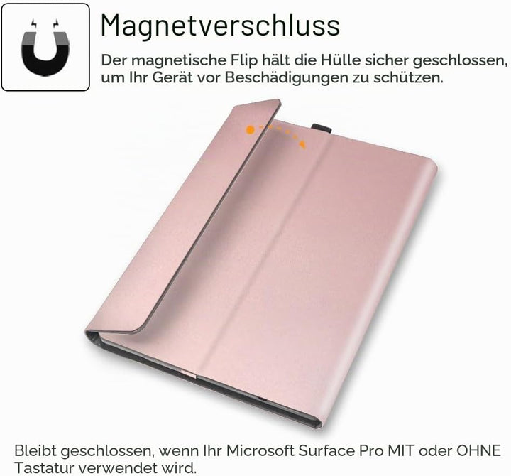 FINTIE Hülle für Microsoft Surface Pro 7+/ 7/6/ 5/4/ 3 Tablet 12.3 Zoll - Multi-Sichtwinkel Hochwert