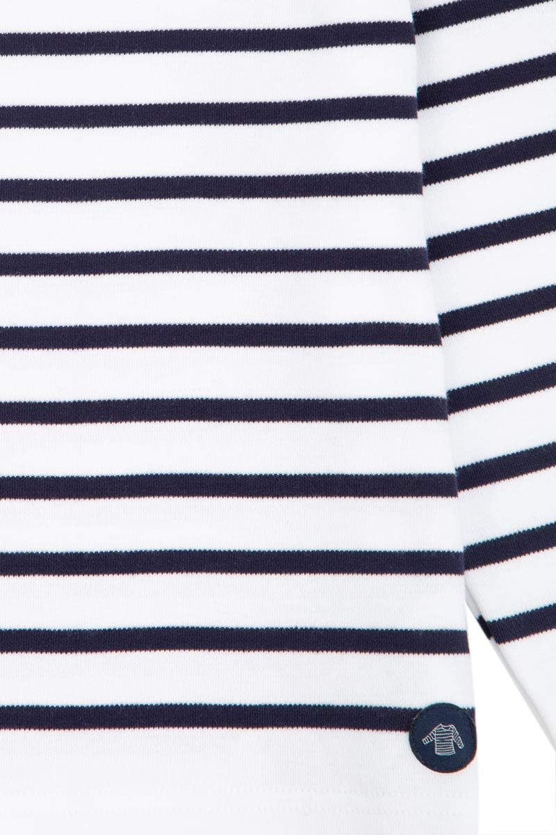 Armor Lux Mädchen Amiral T-Shirt, 2 Jahre Mehrfarbig (Blanc/Navire 400)