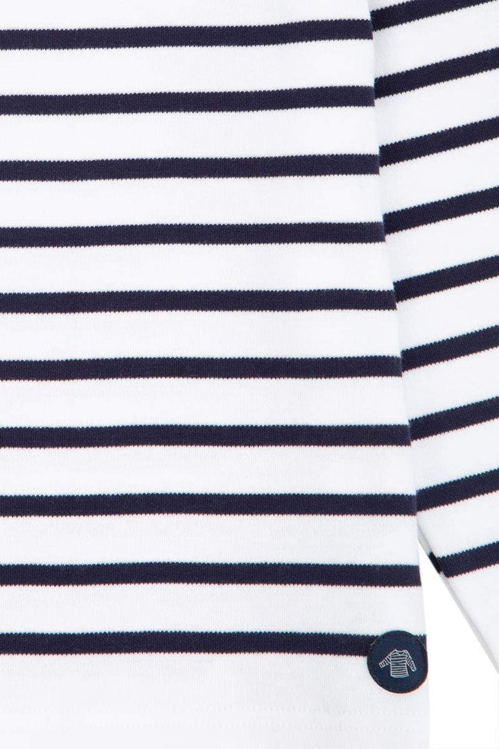 Armor Lux Mädchen Amiral T-Shirt, 2 Jahre Mehrfarbig (Blanc/Navire 400)