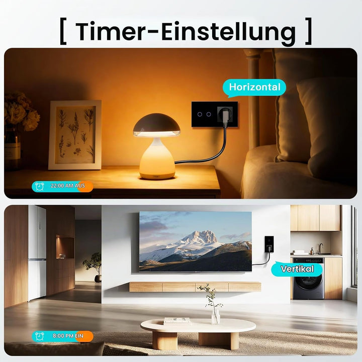BSEED Normal Steckdose mit Smart Alexa Lichtschalter Kompatibel mit Alexa,Google Home, Glas Touchscr
